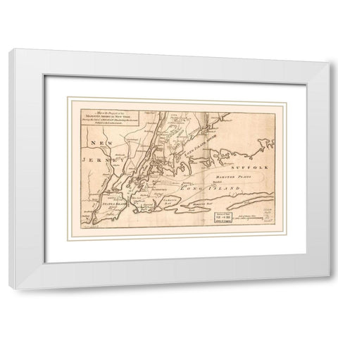 New York -1776 White Modern Wood Framed Art Print with Double Matting by Unknown