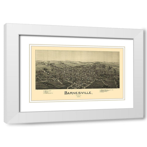 Barnesville Ohio - Fowler 1899 White Modern Wood Framed Art Print with Double Matting by Fowler