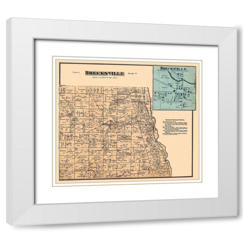 Brecksville Ohio Landowner - Titus 1874- 26 x 23 White Modern Wood Framed Art Print with Double Matting by Titus