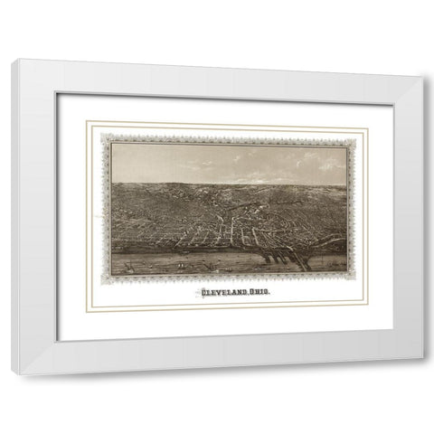 Cleveland Ohio - Vogt 1887 White Modern Wood Framed Art Print with Double Matting by Vogt