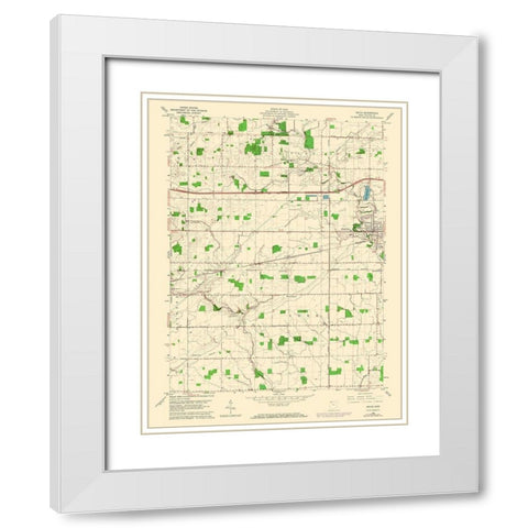 Delta Ohio Quad - USGS 1960 White Modern Wood Framed Art Print with Double Matting by USGS