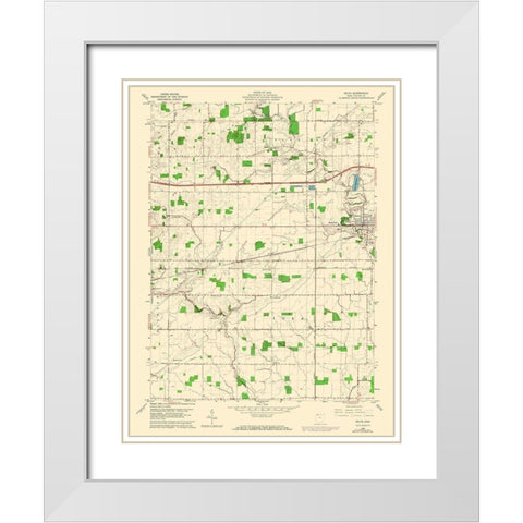 Delta Ohio Quad - USGS 1960 White Modern Wood Framed Art Print with Double Matting by USGS