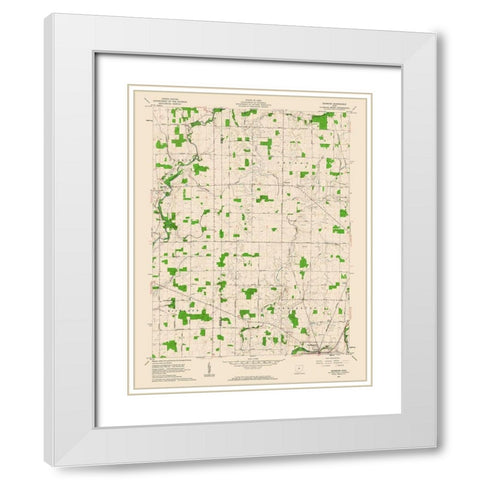 Denmark Ohio Quad - USGS 1961 White Modern Wood Framed Art Print with Double Matting by USGS