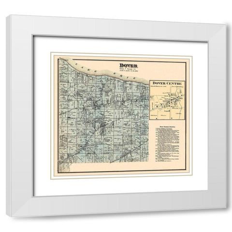 Dover Ohio Landowner - Titus 1876 White Modern Wood Framed Art Print with Double Matting by Titus