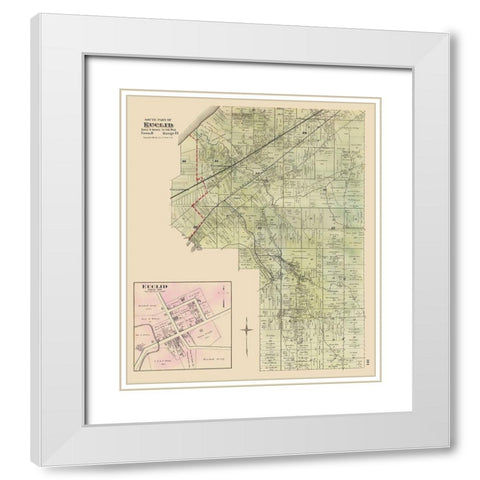 Euclid, Southern Ohio Landowner - Cram 1892 White Modern Wood Framed Art Print with Double Matting by Cram