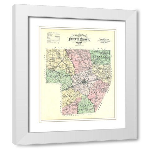 Fayette Ohio - Dunham 1913 White Modern Wood Framed Art Print with Double Matting by Dunham
