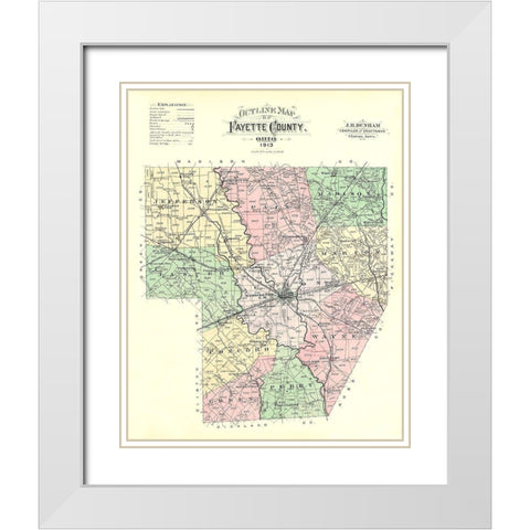 Fayette Ohio - Dunham 1913 White Modern Wood Framed Art Print with Double Matting by Dunham