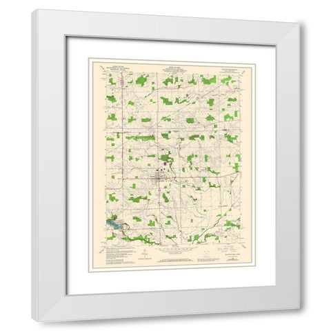 Fayette Ohio Quad - USGS 1960 White Modern Wood Framed Art Print with Double Matting by USGS