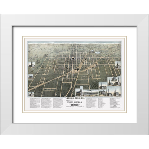 Galion Ohio - Smith 1891 White Modern Wood Framed Art Print with Double Matting by Smith