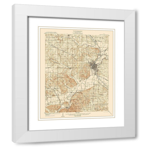 Hamilton Ohio Quad - USGS 1905 White Modern Wood Framed Art Print with Double Matting by USGS