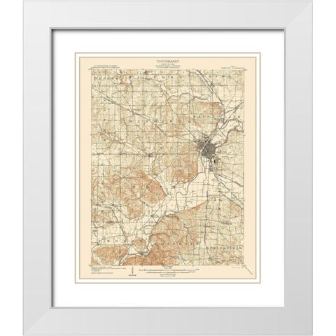Hamilton Ohio Quad - USGS 1905 White Modern Wood Framed Art Print with Double Matting by USGS