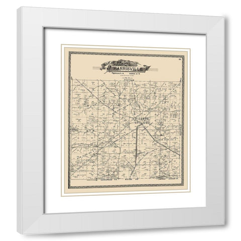 Harrisville Ohio Landowner - American Atlas 1897 White Modern Wood Framed Art Print with Double Matting by American Atlas