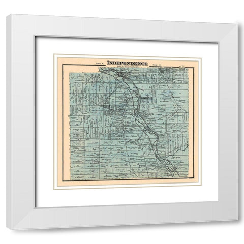 Independence Ohio Landowner - Titus 1874 White Modern Wood Framed Art Print with Double Matting by Titus