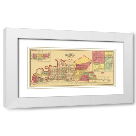 Ironton Ohio Landowner - Aschbach 1877 White Modern Wood Framed Art Print with Double Matting by Aschbach