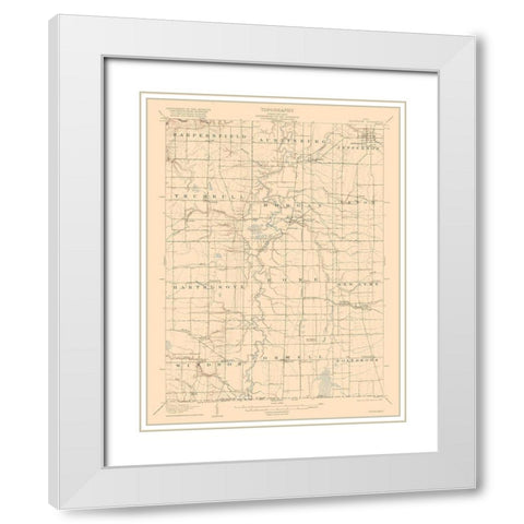 Jefferson Ohio Quad - USGS 1907 White Modern Wood Framed Art Print with Double Matting by USGS