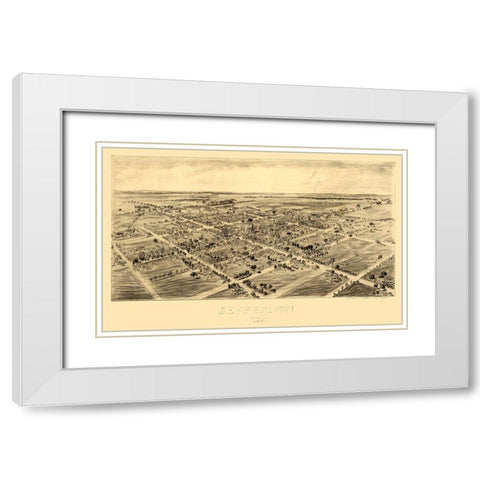 Jefferson Ohio - Fowler 1901 White Modern Wood Framed Art Print with Double Matting by Fowler