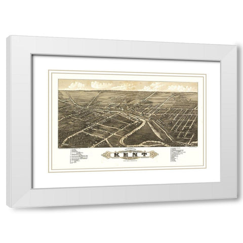Kent Ohio - Stoner 1882 White Modern Wood Framed Art Print with Double Matting by Stoner