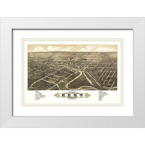 Kent Ohio - Stoner 1882 White Modern Wood Framed Art Print with Double Matting by Stoner