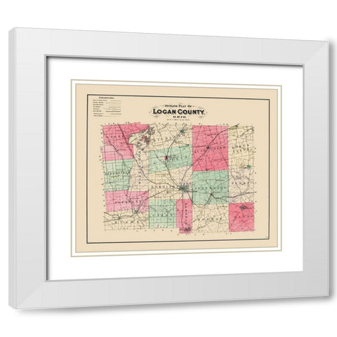 Logan Ohio - Lake 1890 White Modern Wood Framed Art Print with Double Matting by Lake