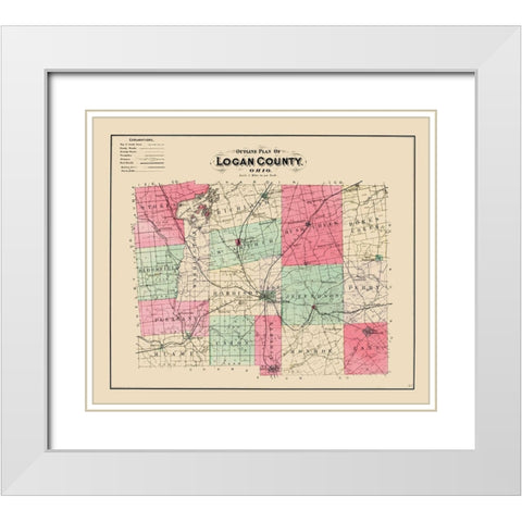 Logan Ohio - Lake 1890 White Modern Wood Framed Art Print with Double Matting by Lake