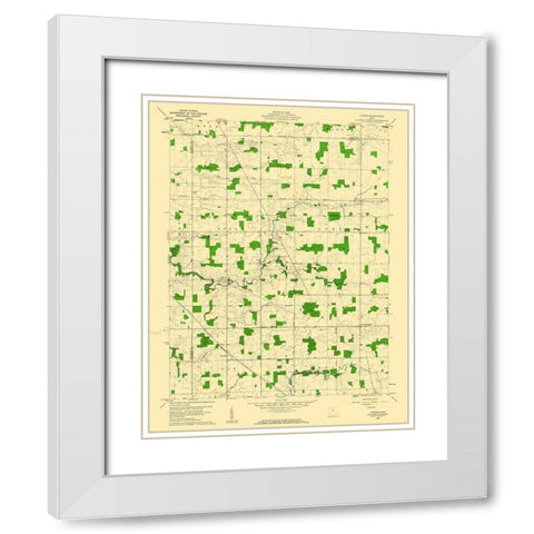 Lykens Ohio Quad - USGS 1960 White Modern Wood Framed Art Print with Double Matting by USGS