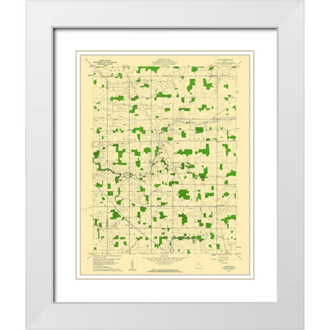 Lykens Ohio Quad - USGS 1960 White Modern Wood Framed Art Print with Double Matting by USGS