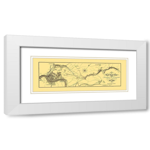 Marietta and Cincinnati Railroad - Jenney 1860 White Modern Wood Framed Art Print with Double Matting by Jenney