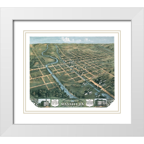 Massillon Ohio - Stoner 1870 White Modern Wood Framed Art Print with Double Matting by Stoner