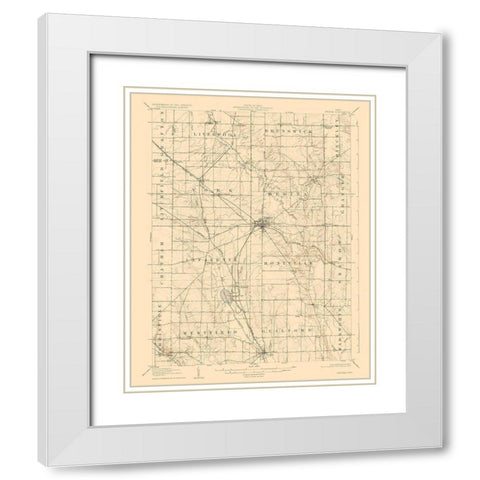 Medina Ohio Quad - USGS 1906 White Modern Wood Framed Art Print with Double Matting by USGS