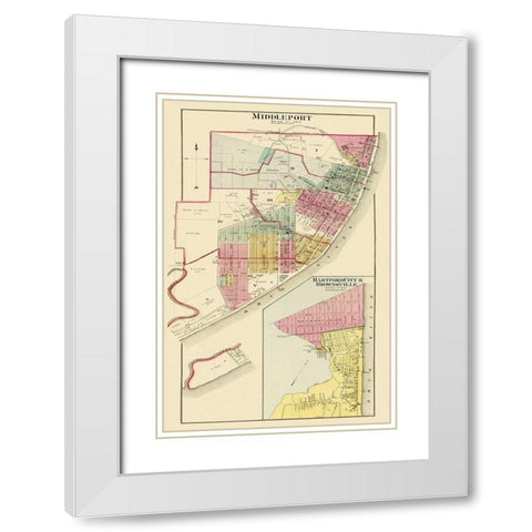 Middleport, Hartford, Brownsville Ohio, W Virginia White Modern Wood Framed Art Print with Double Matting by Hayes