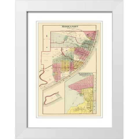 Middleport, Hartford, Brownsville Ohio, W Virginia White Modern Wood Framed Art Print with Double Matting by Hayes
