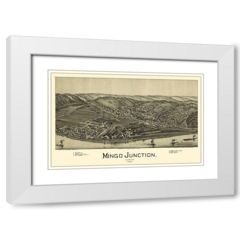 Mingo Junction Ohio - Moyer 1899 White Modern Wood Framed Art Print with Double Matting by Moyer