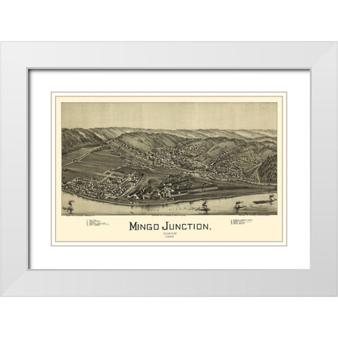 Mingo Junction Ohio - Moyer 1899 White Modern Wood Framed Art Print with Double Matting by Moyer