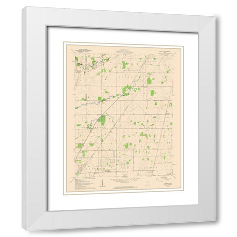 Monnett Ohio Quad - USGS 1961 White Modern Wood Framed Art Print with Double Matting by USGS