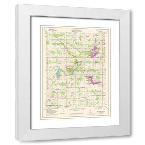 Nettle Lake Ohio Quad - USGS 1961 White Modern Wood Framed Art Print with Double Matting by USGS