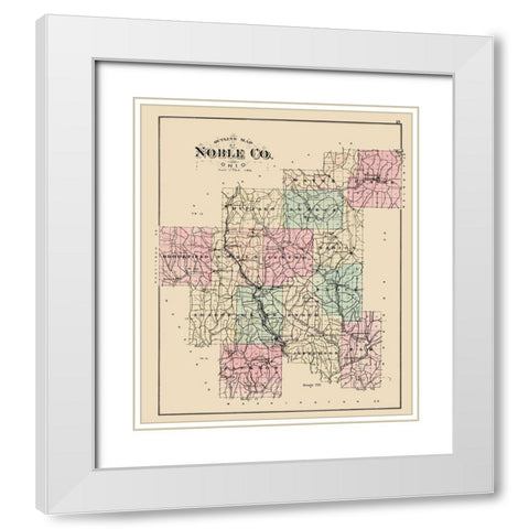 Noble Ohio - Wall 1876 White Modern Wood Framed Art Print with Double Matting by Wall