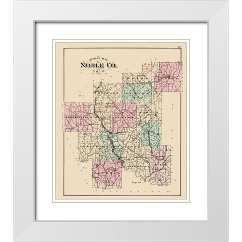 Noble Ohio - Wall 1876 White Modern Wood Framed Art Print with Double Matting by Wall