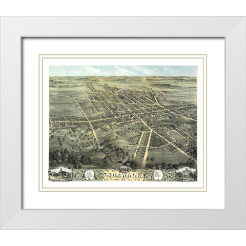 Norwalk Ohio - Stoner 1870 White Modern Wood Framed Art Print with Double Matting by Stoner