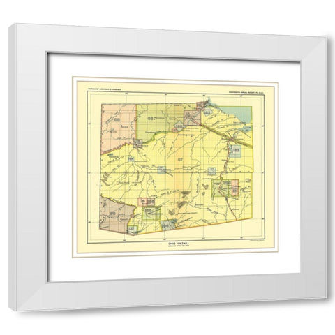 Ohio - Detail - Hoen 1896 White Modern Wood Framed Art Print with Double Matting by Hoen