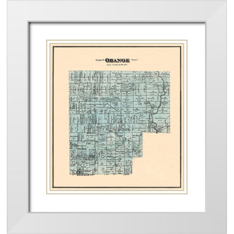 Orange Ohio Landowner - Titus 1876 White Modern Wood Framed Art Print with Double Matting by Titus