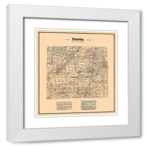 Parma Ohio Landowner - Titus 1876 White Modern Wood Framed Art Print with Double Matting by Titus