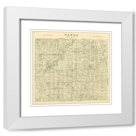Parma Ohio Landowner - Stranahan 1903 White Modern Wood Framed Art Print with Double Matting by Stranahan