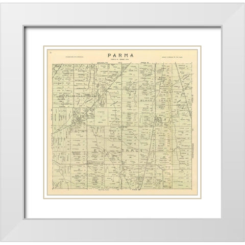 Parma Ohio Landowner - Stranahan 1903 White Modern Wood Framed Art Print with Double Matting by Stranahan