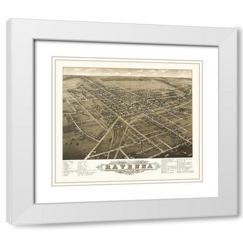 Ravenna Ohio - Ruger 1882 White Modern Wood Framed Art Print with Double Matting by Ruger