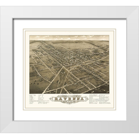 Ravenna Ohio - Ruger 1882 White Modern Wood Framed Art Print with Double Matting by Ruger
