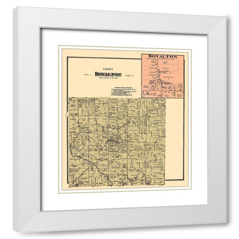 Royalton Ohio Landowner - Titus 1876 White Modern Wood Framed Art Print with Double Matting by Titus