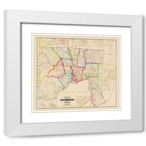 Scioto Ohio - Barton 1875 White Modern Wood Framed Art Print with Double Matting by Barton