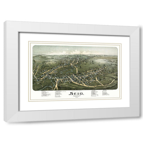 Scio Ohio - Fowler 1899 White Modern Wood Framed Art Print with Double Matting by Fowler