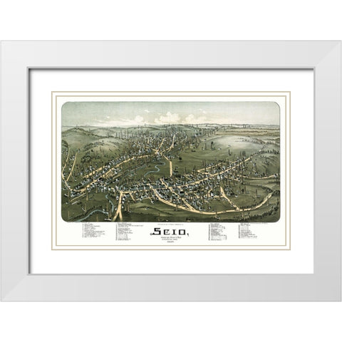 Scio Ohio - Fowler 1899 White Modern Wood Framed Art Print with Double Matting by Fowler
