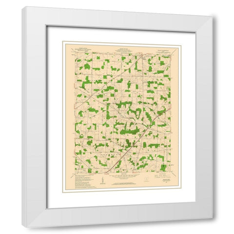 Shauck Ohio Quad - USGS 1961 White Modern Wood Framed Art Print with Double Matting by USGS